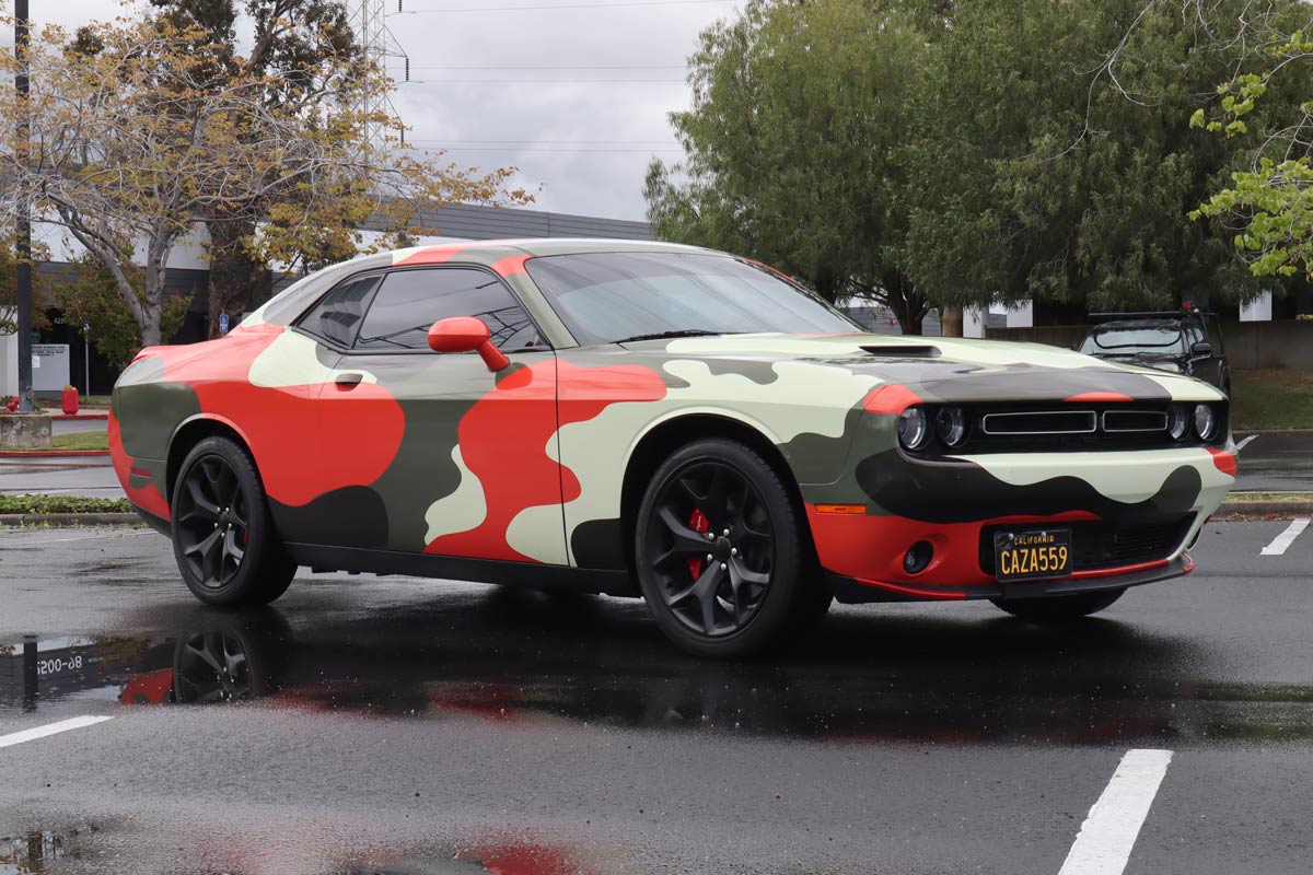 Dodge Challenger Custom Camo Graphics Vinyl Wrap