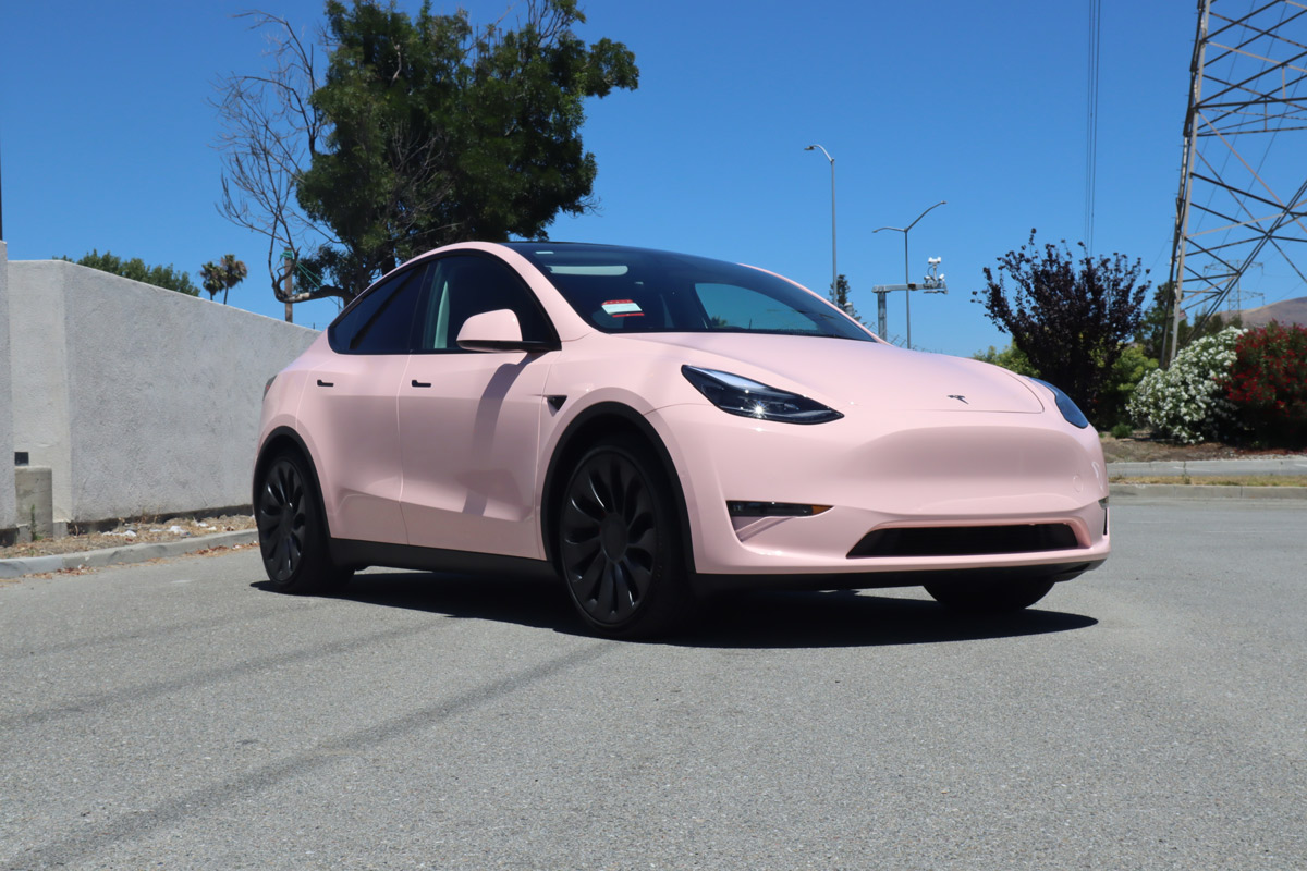 Tesla Model Y Pink Vinyl Wrap