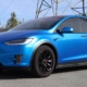 Tesla Model X KPMF Matte Iced Blue Titanium, Window Tint, and Ceramic Coating