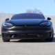 Tesla S full vehicle vinyl wrap color change to Satin Black